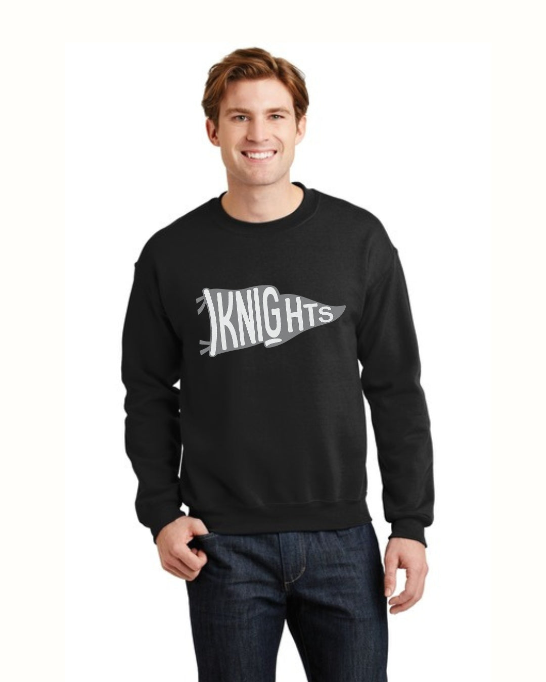 Black Pennant Crewneck Sweatshirt (Adult Sizes)