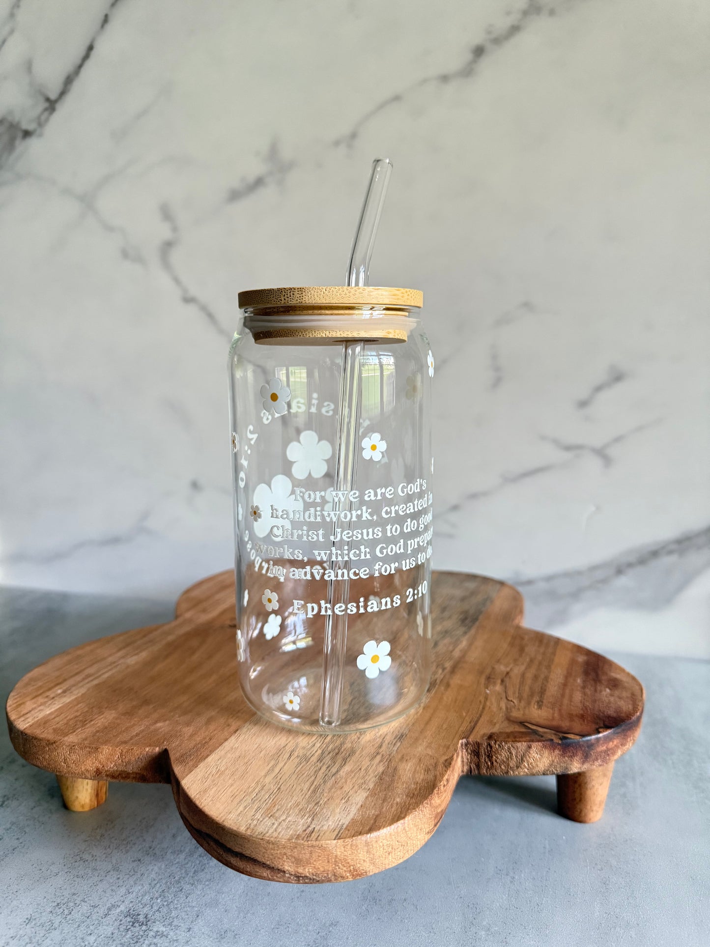 Ephesians 2:10 - 20oz Can Glass Cup
