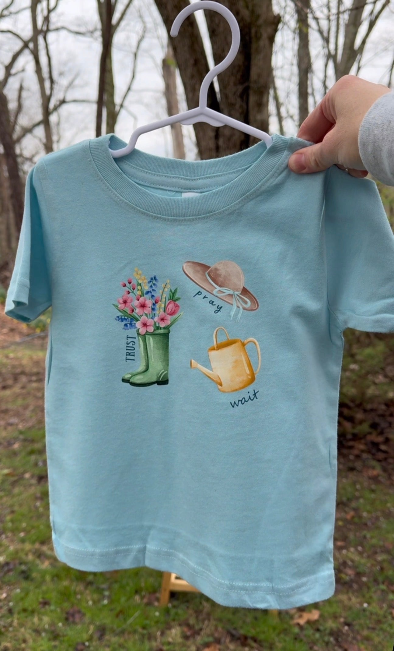 Pray Wait Trust Kids Tee
