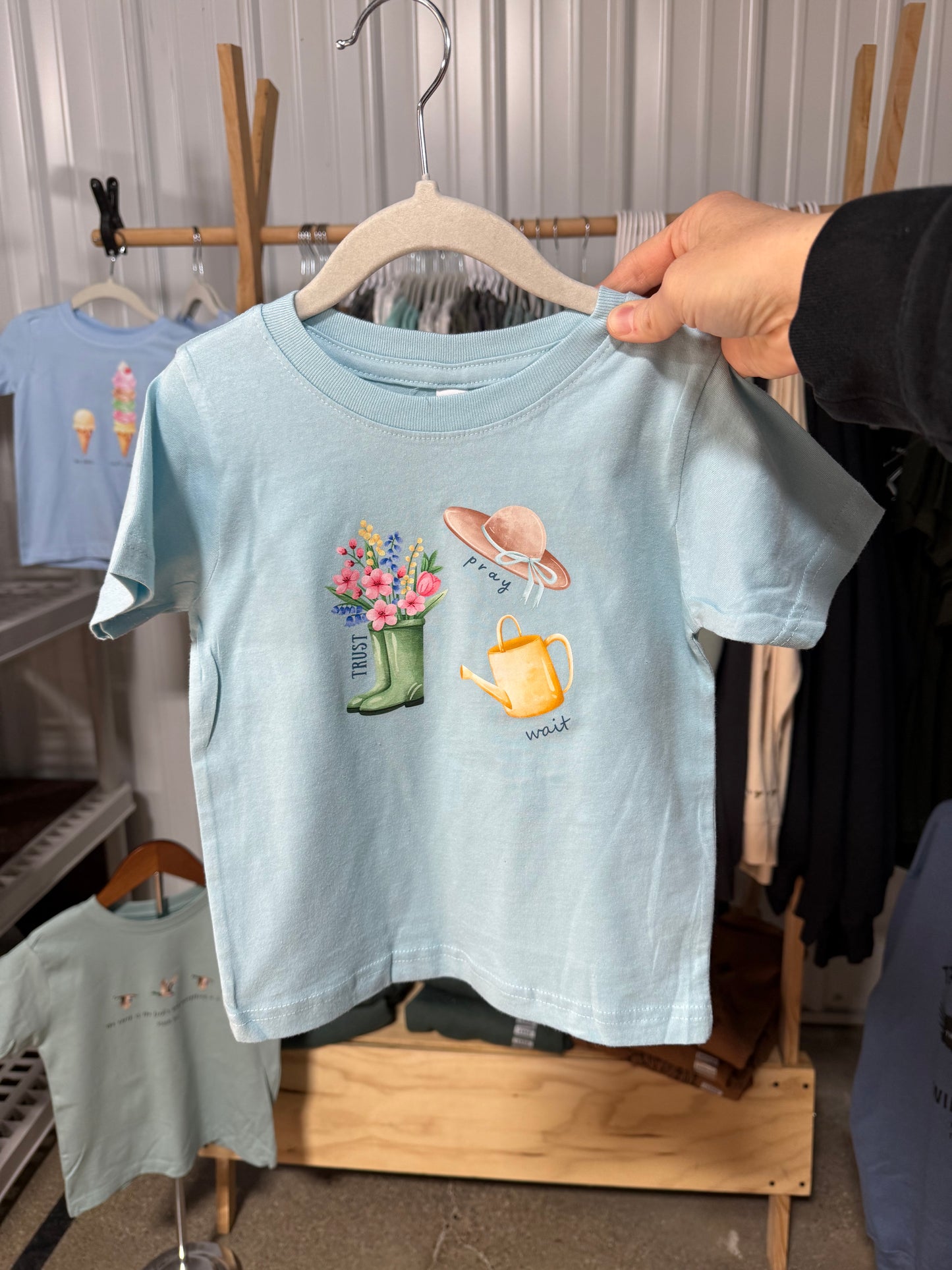 Pray Wait Trust Kids Tee