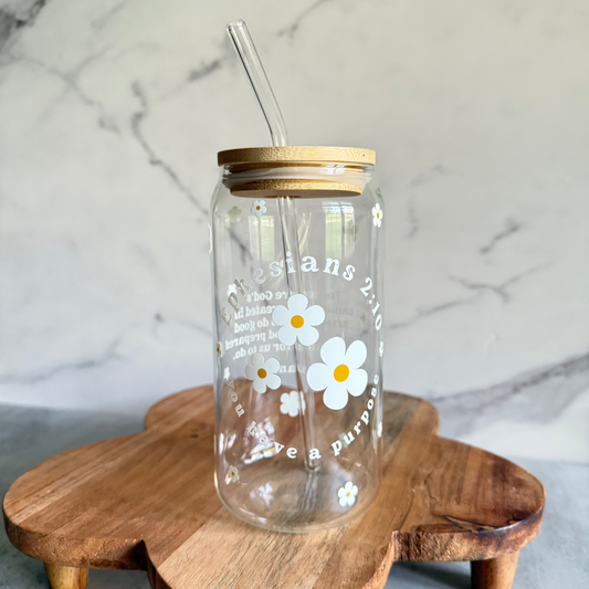 Ephesians 2:10 - 20oz Can Glass Cup